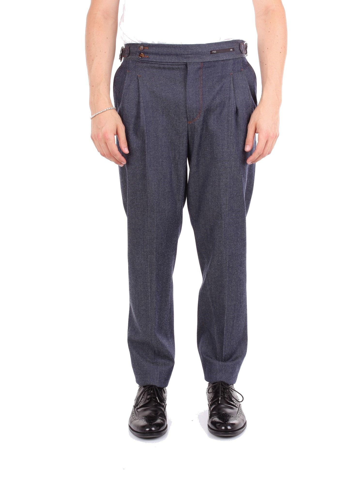 PT01 Blue Wool Pants in Blue for Men Lyst