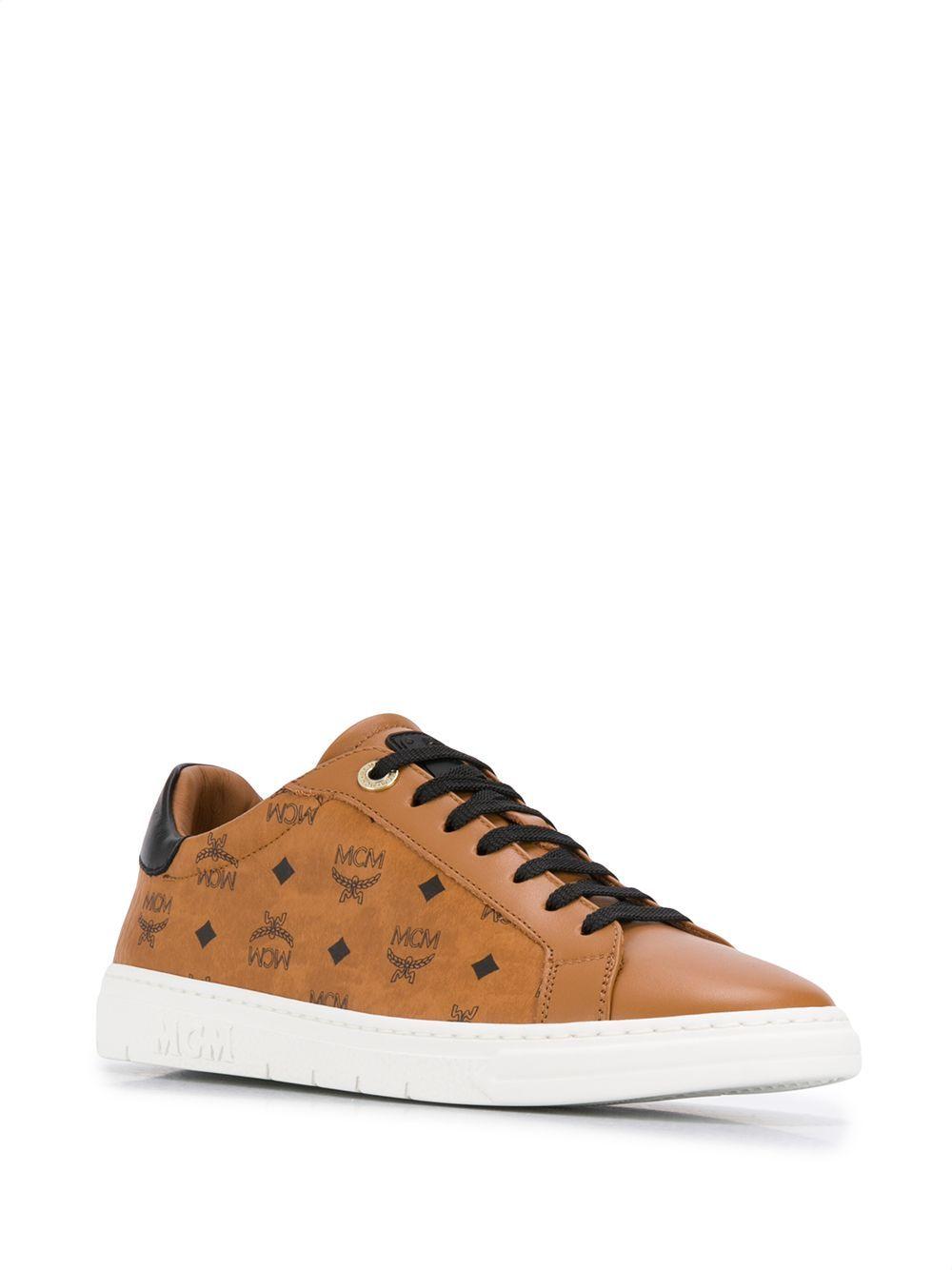 MCM Leather Sneakers in Brown - Lyst