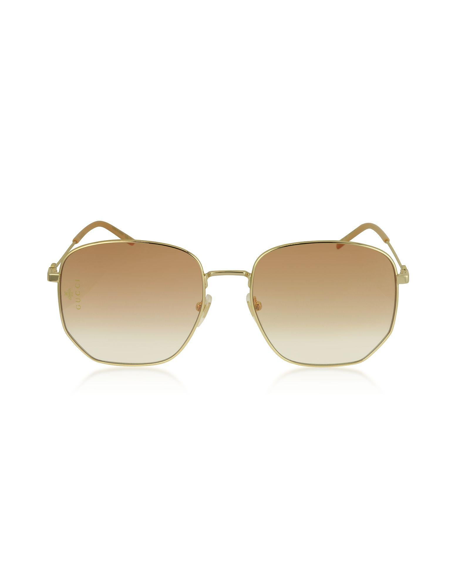 Gucci Gold Metal Sunglasses in Metallic for Men - Lyst