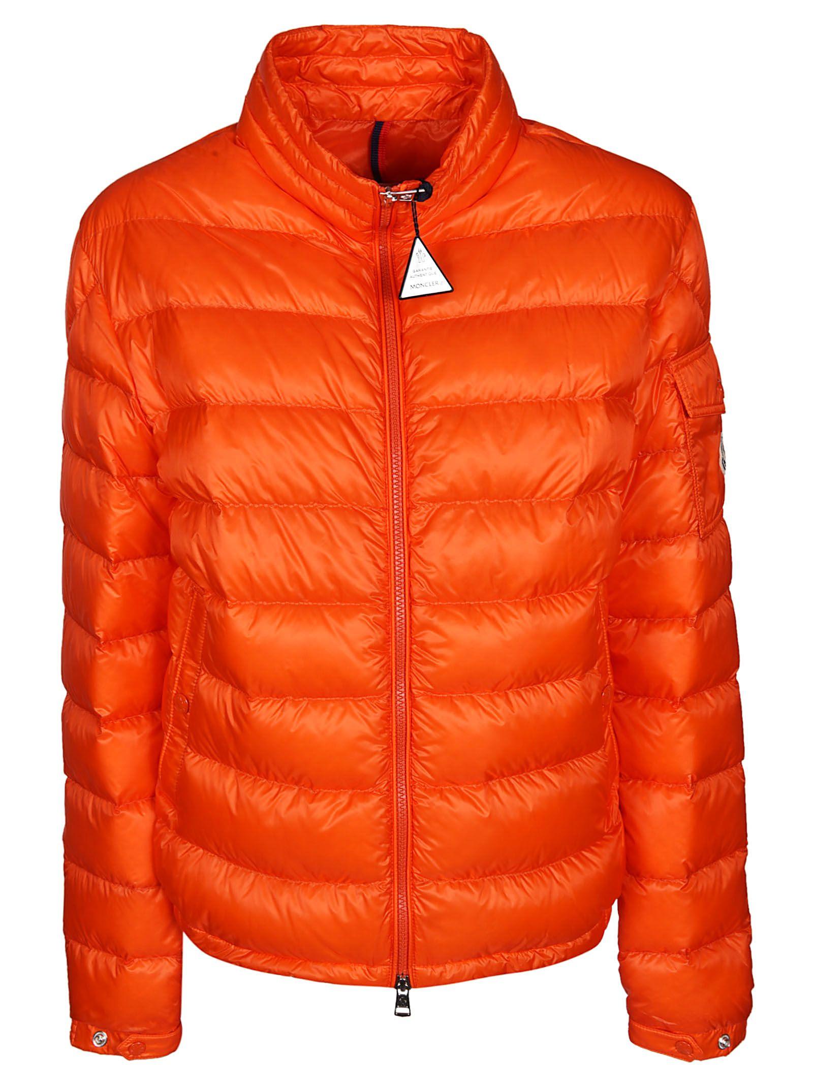 Moncler Synthetic Orange Polyamide Down Jacket for Men Lyst