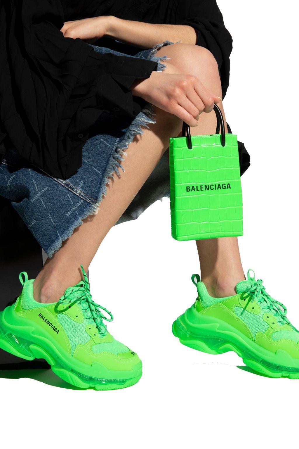 Balenciaga 'triple S' Sneakers in Green | Lyst