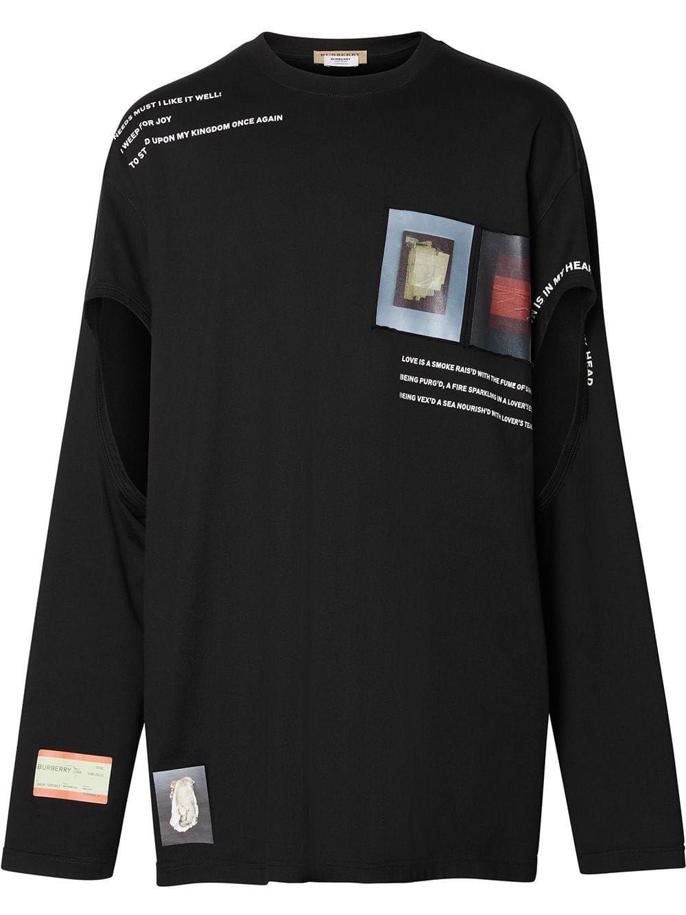 Burberry Black Cotton T-shirt in Black for Men - Lyst
