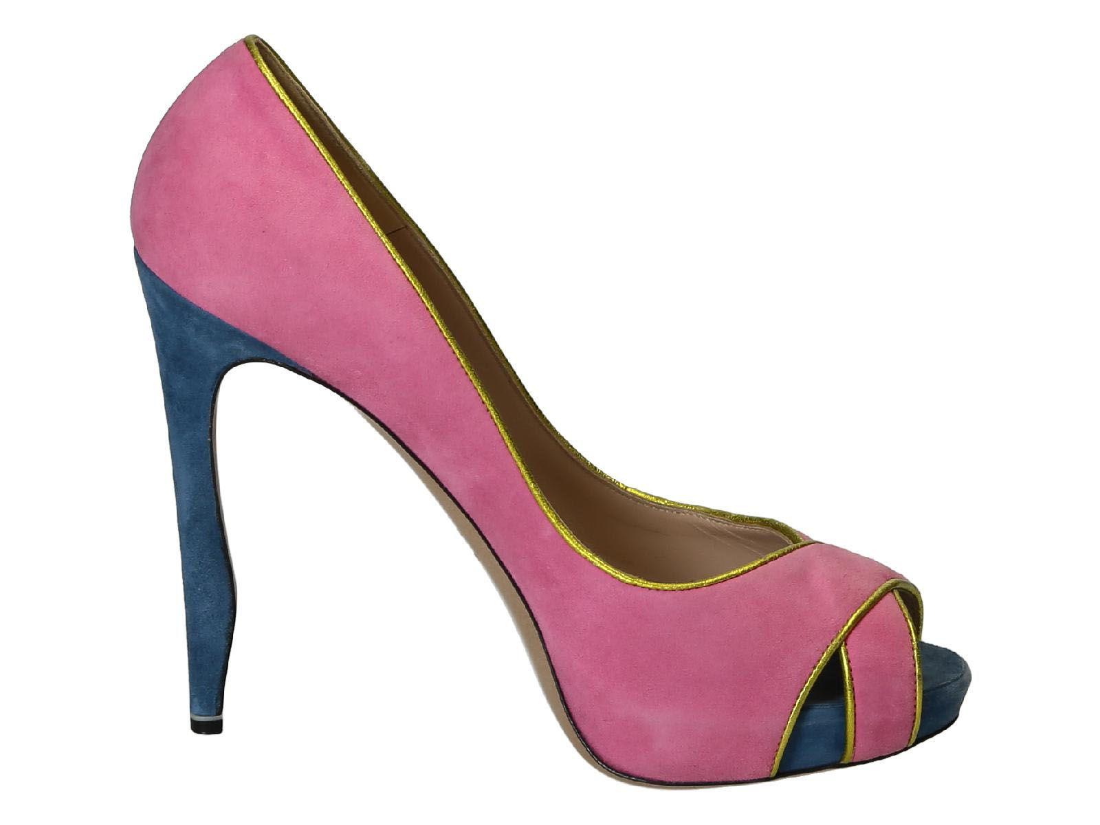 purple multicolor heels