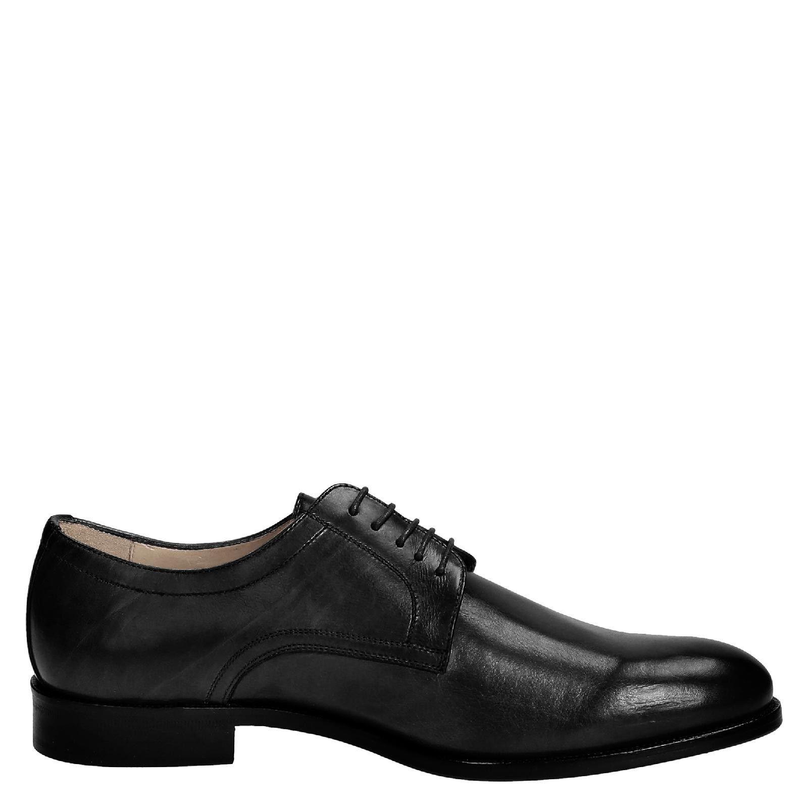 Leonardo Shoes Black Leather Laceup Shoes for Men Lyst