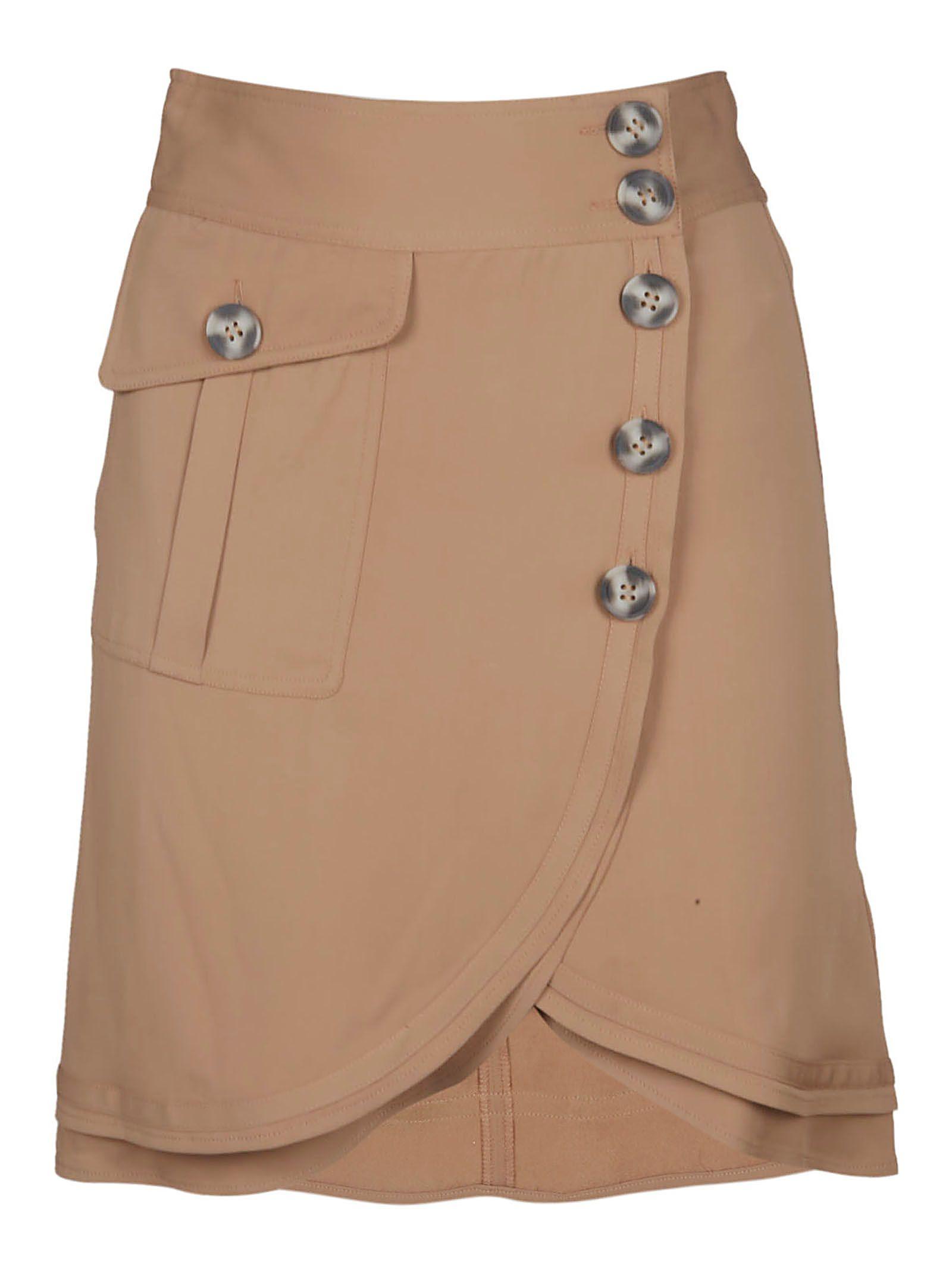 Self-Portrait Synthetic Brown Viscose Skirt - Lyst