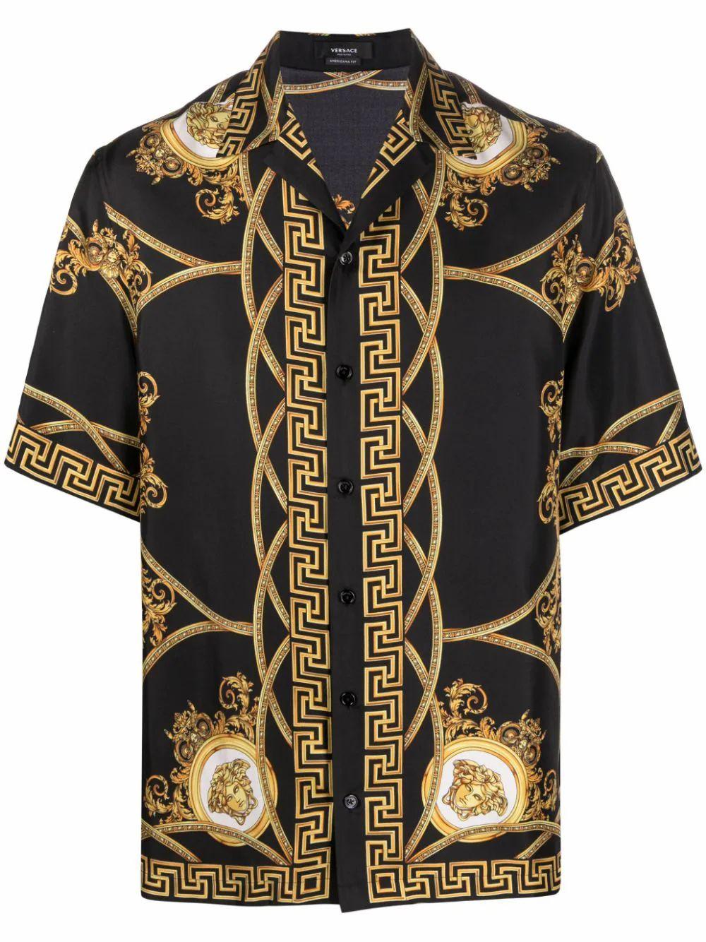 Honderd jaar Schouderophalend Cursus Versace La Coupe Des Dieux-print Silk Shirt in Black for Men | Lyst
