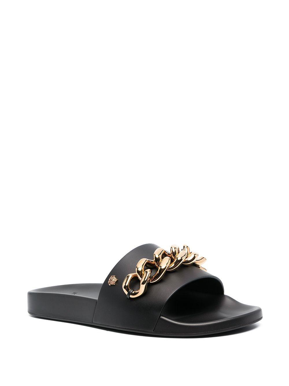 Versace Leather Sandals in Black for Men Lyst