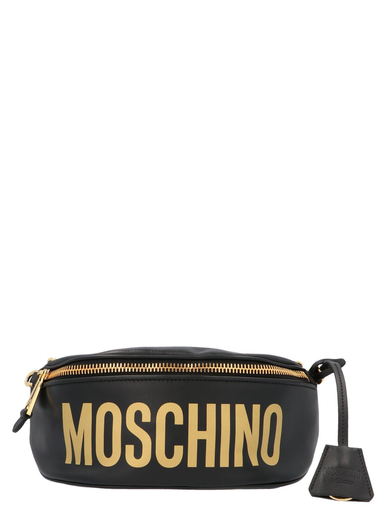 Moschino Leather Belt Bag in Black - Lyst