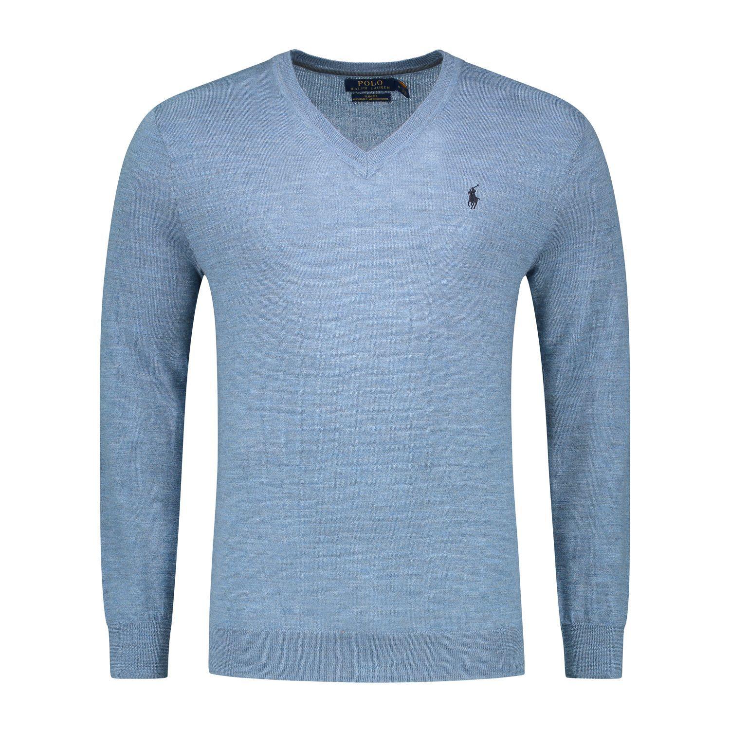 Ralph Lauren Light Blue Wool Sweater in Blue for Men - Lyst