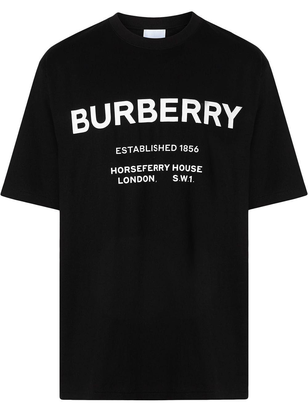 Burberry Logo-print Cotton-jersey T-shirt in Black for Men - Save 19% ...