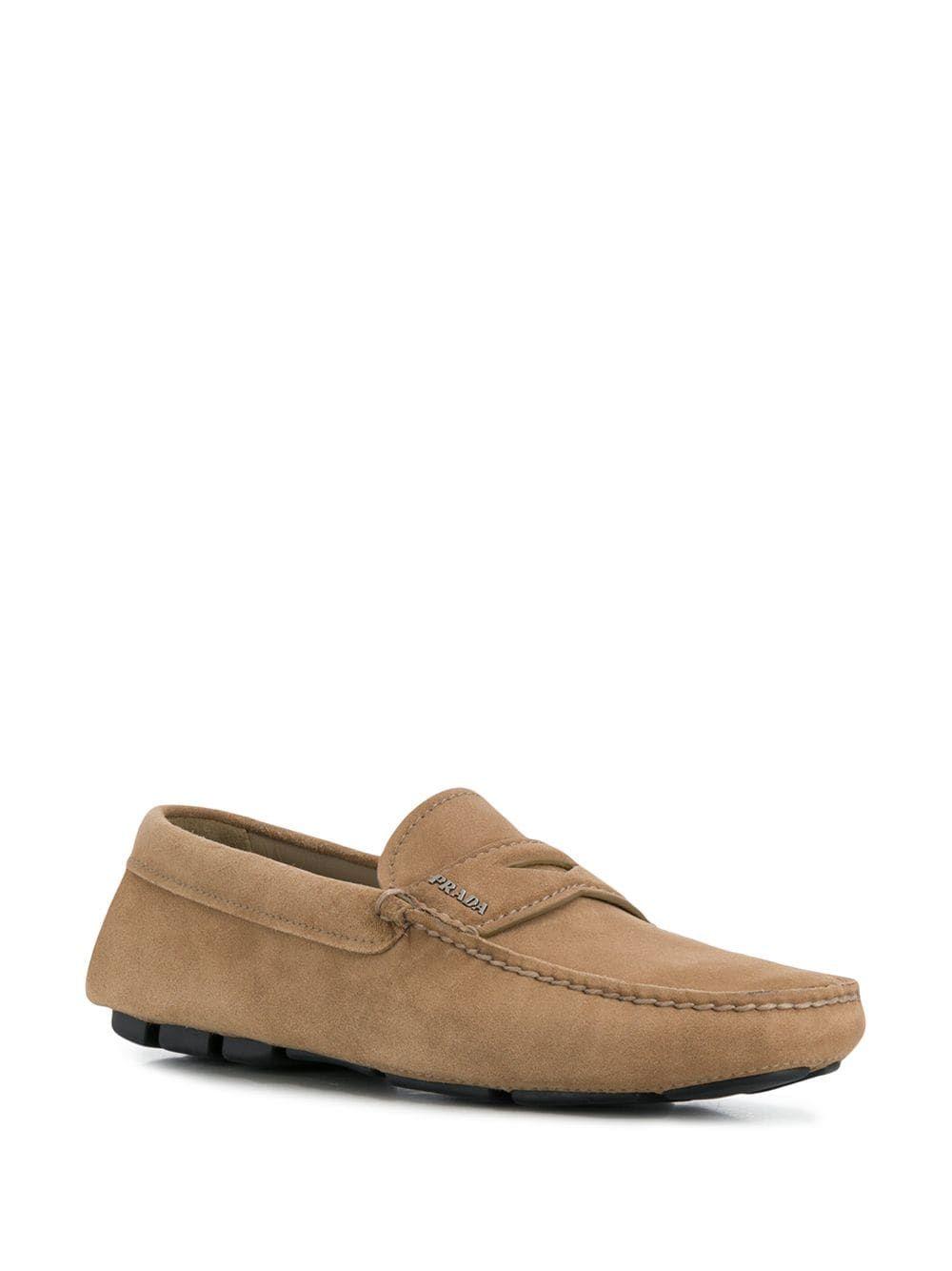 Prada Suede Loafers in Beige (Natural) for Men - Lyst