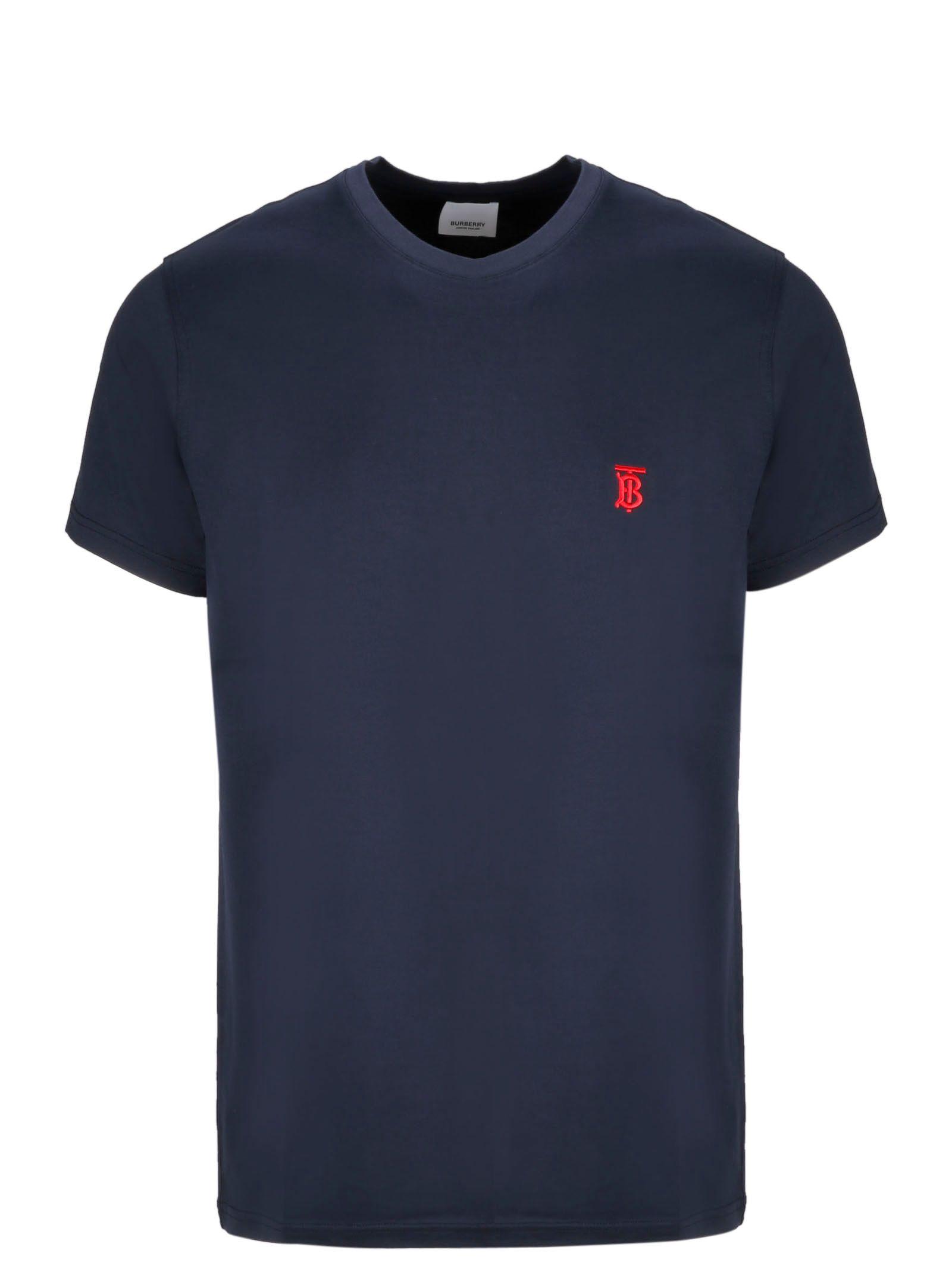 Burberry Blue Cotton T-shirt for Men - Lyst