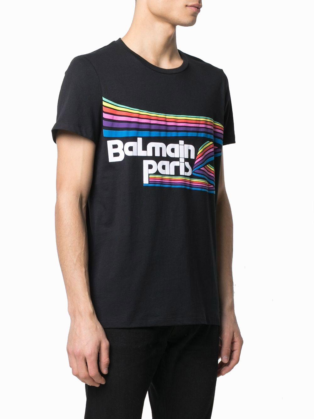 Balmain Baumwolle T-Shirt mit Logo-Print in Schwarz für Herren - Lyst