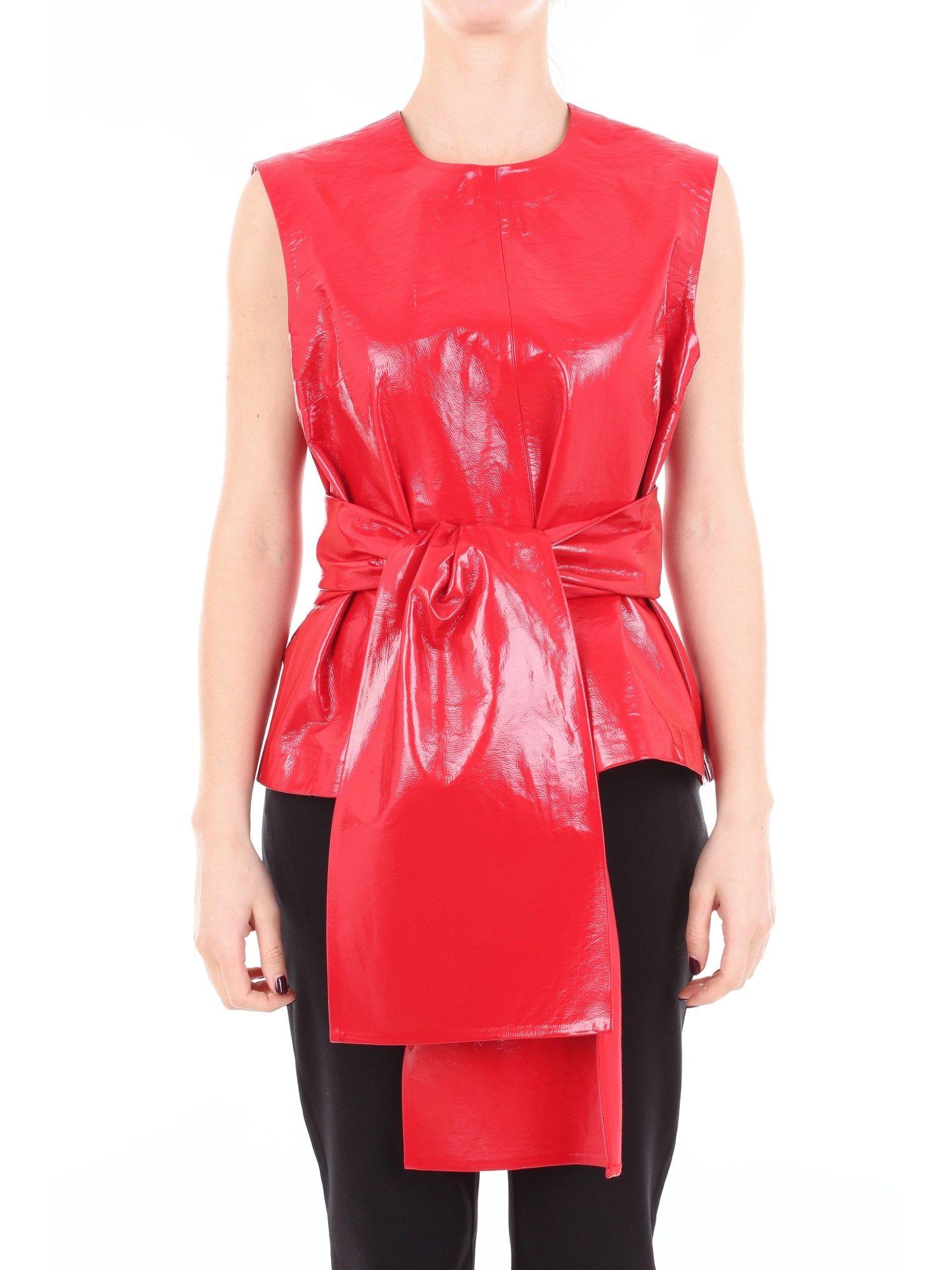 MSGM Red Cotton Top - Lyst