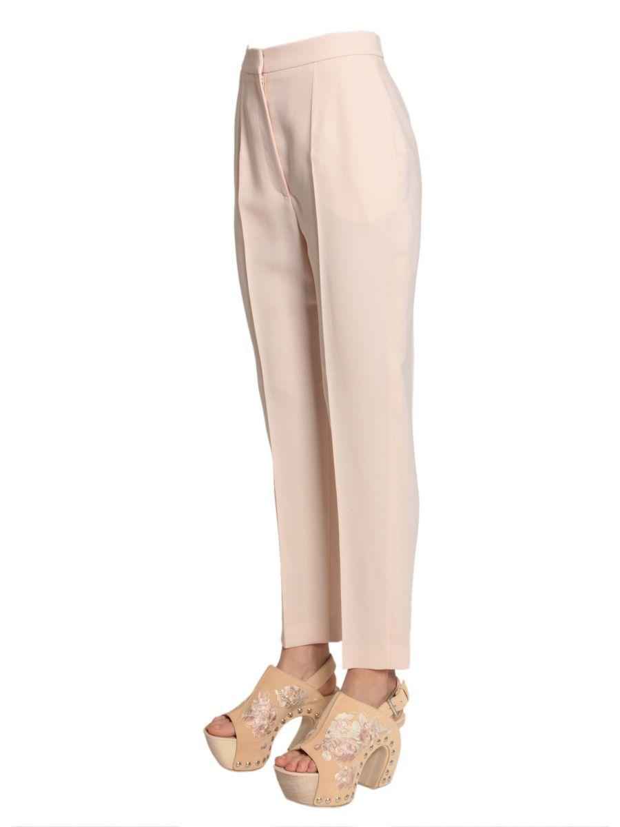 pink wool pants