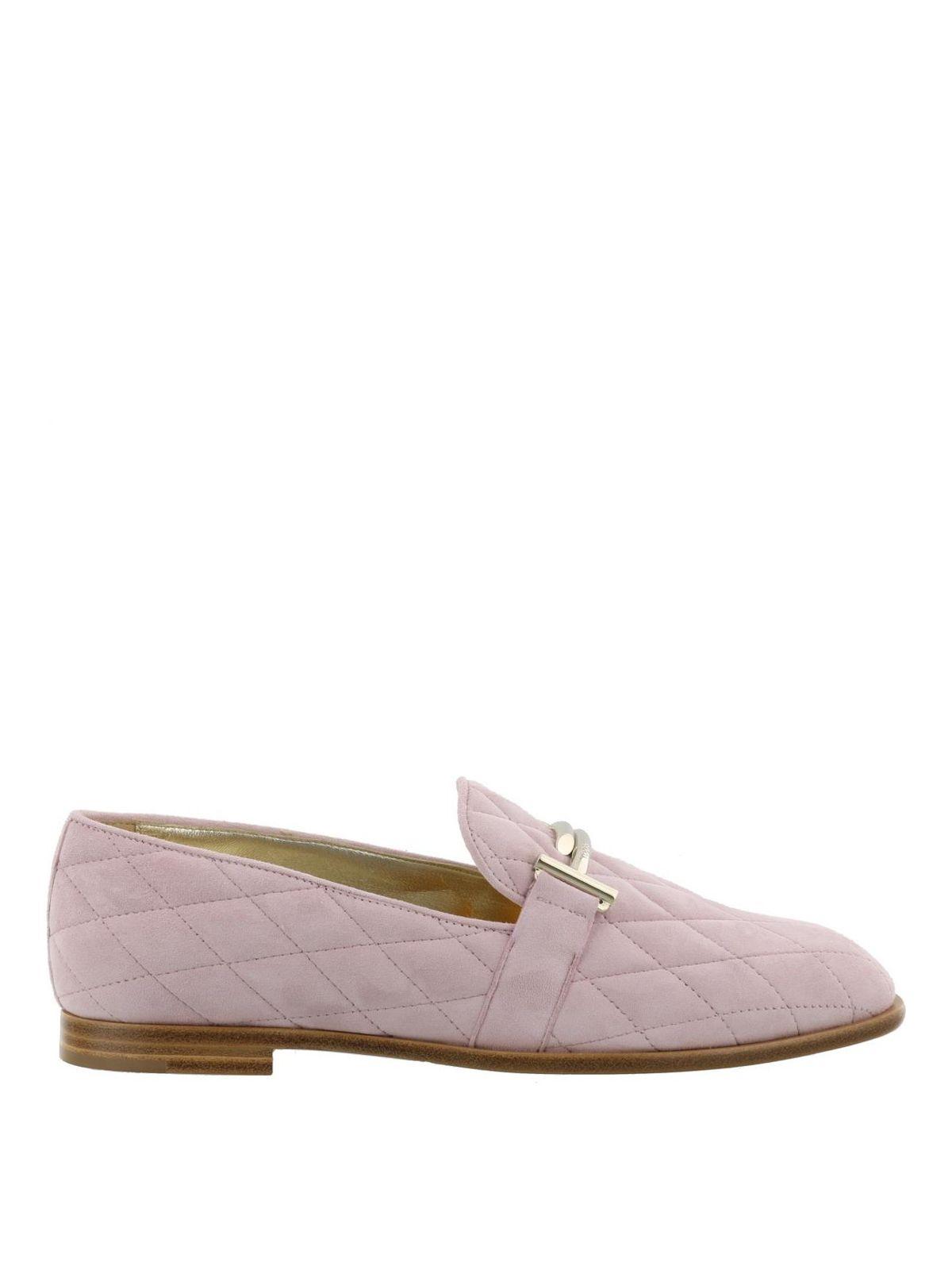 Tod's Pink Leather Loafers Lyst