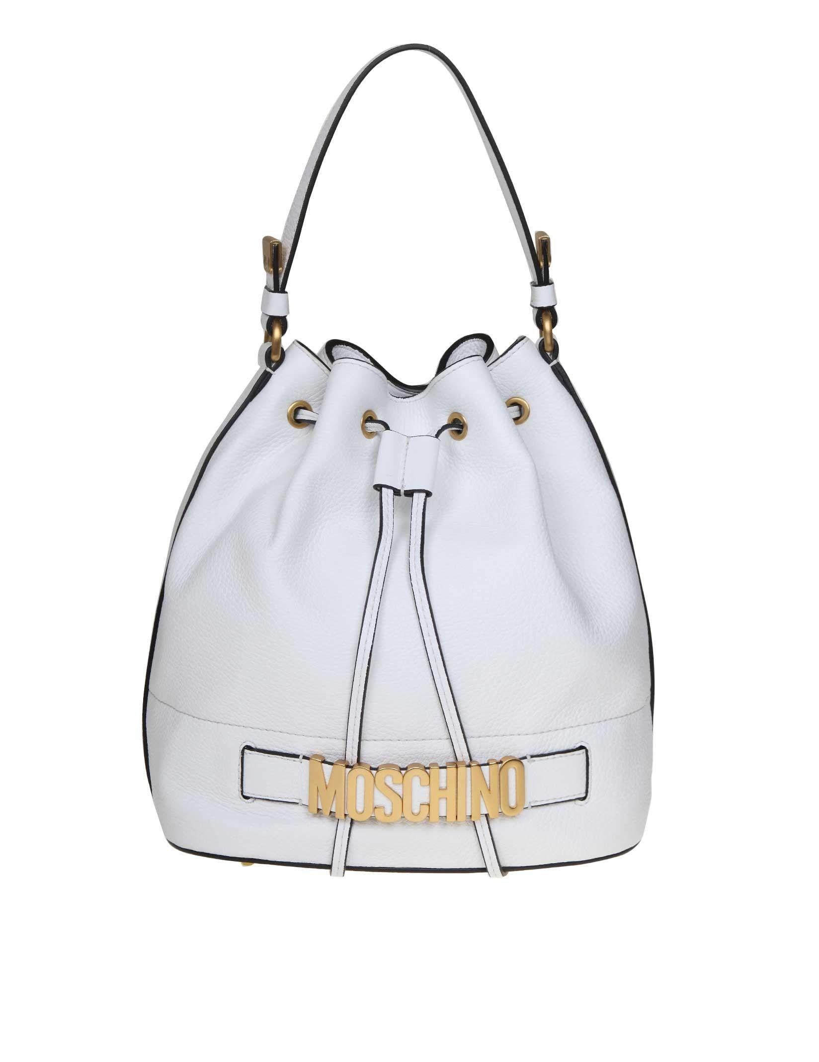 Moschino White Leather Shoulder Bag - Lyst
