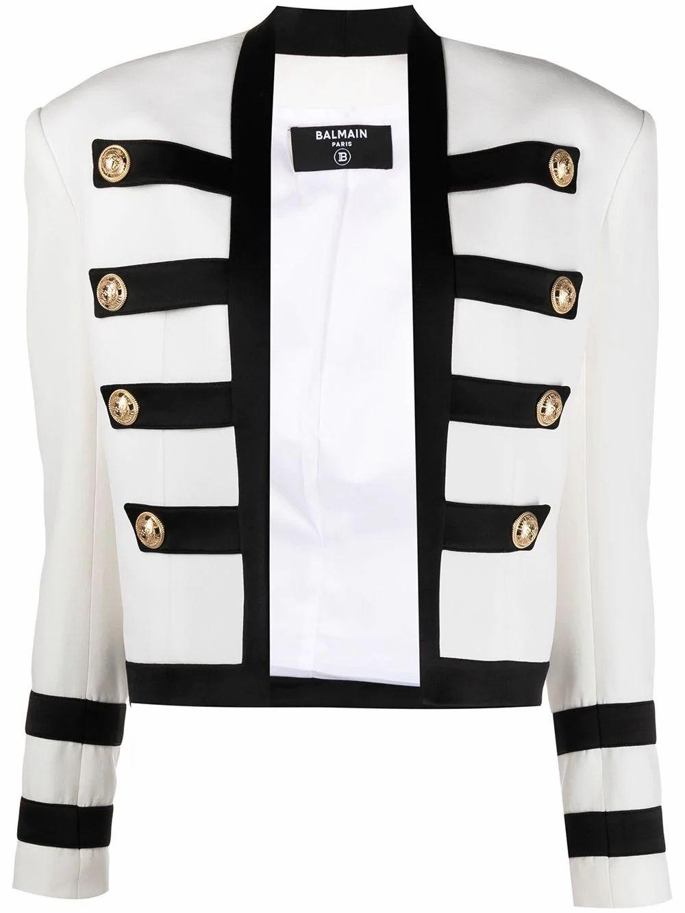 Balmain Military Jacket in White | Lyst Canada