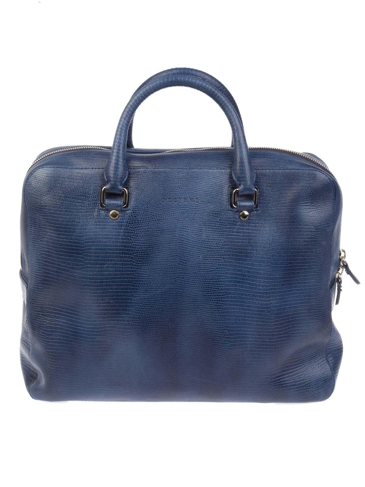 Orciani Blue Leather Briefcase for Men - Lyst