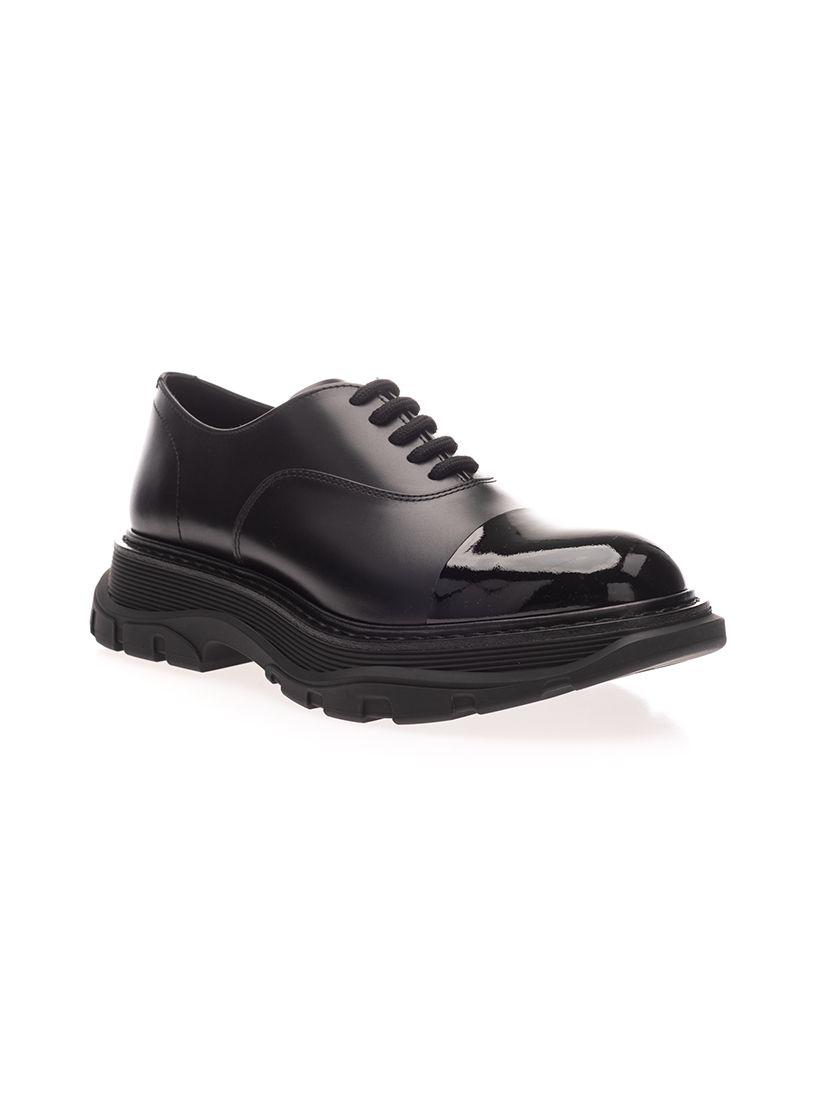 of black leather alexander mcqueen shoes