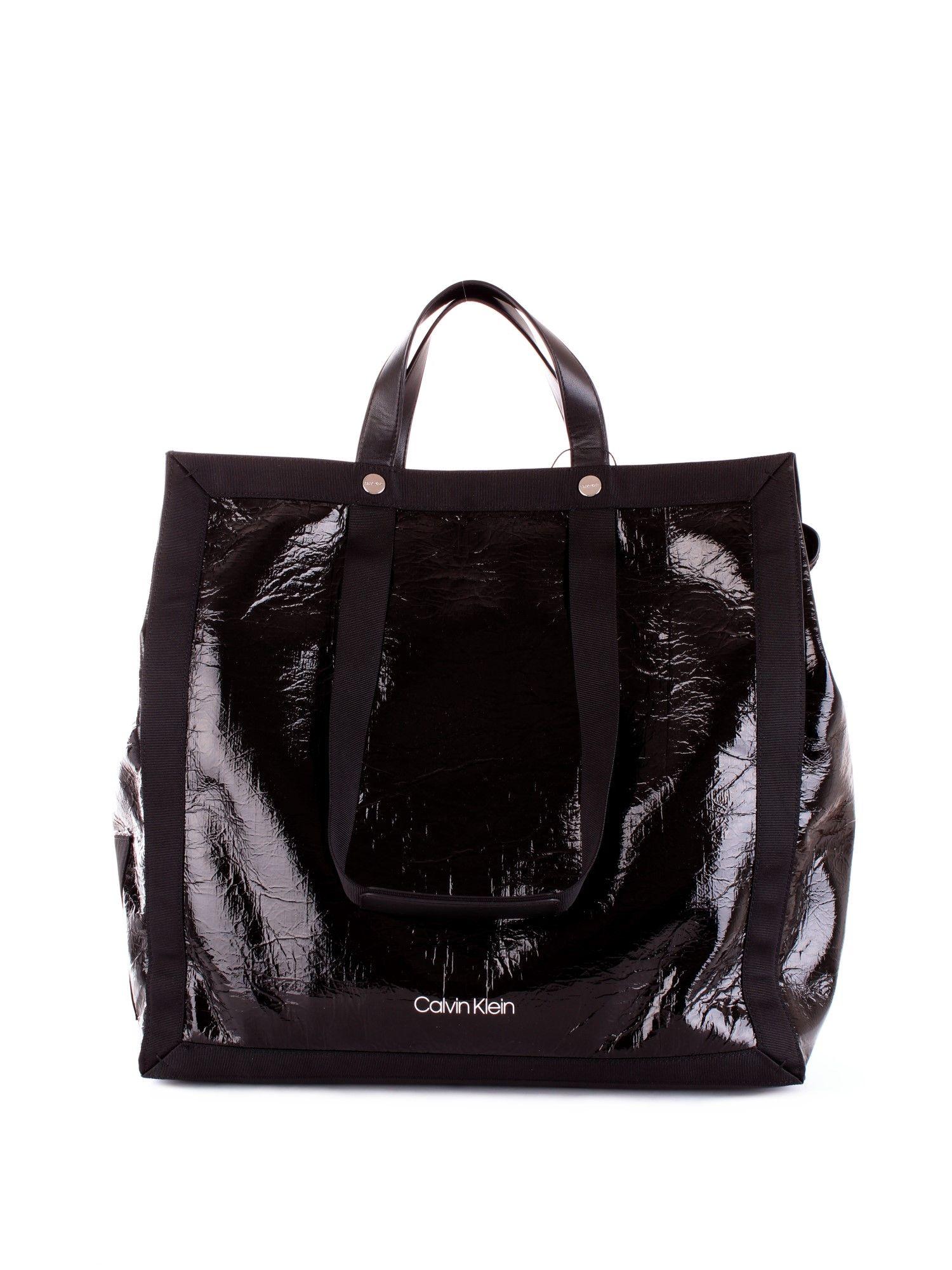 Calvin Klein Black Polyester Tote - Lyst