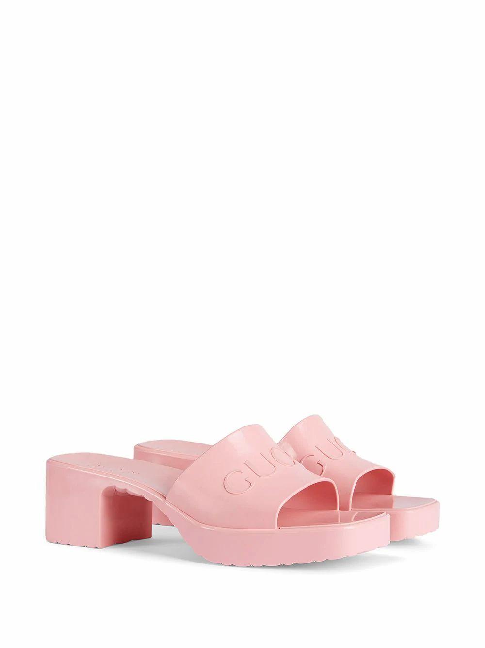 Gucci Rubber Slide Sandal in Pink | Lyst