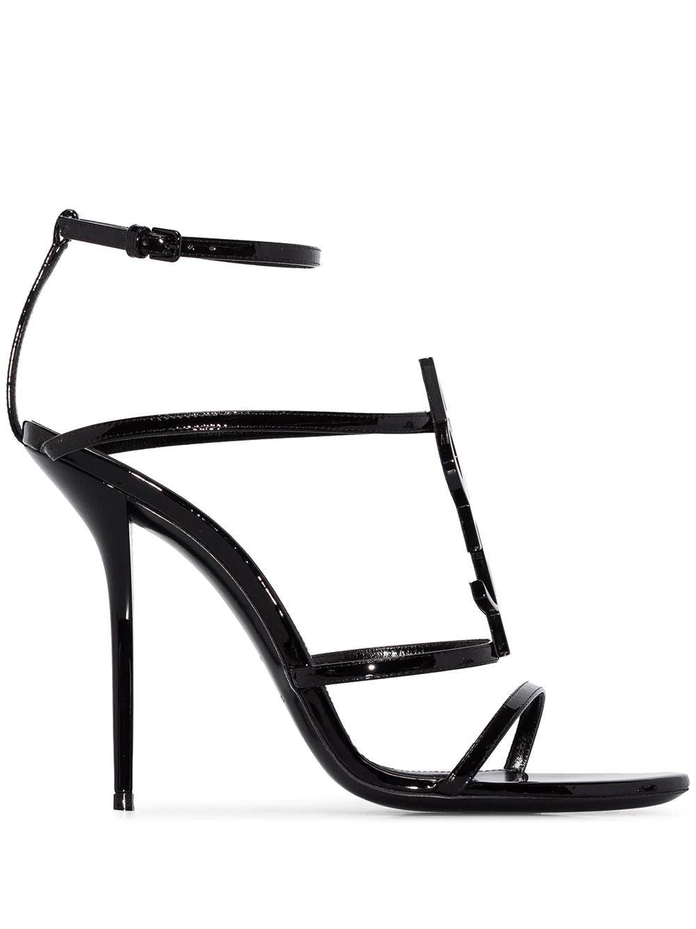 ysl black strappy heels