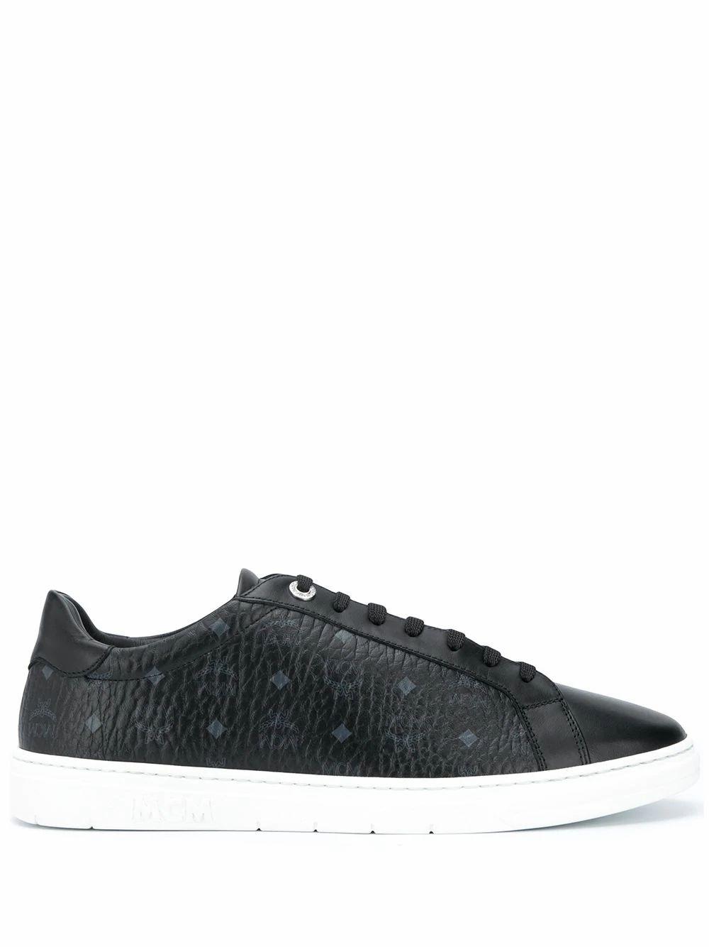 MCM Leather Sneakers in Black for Men - Lyst