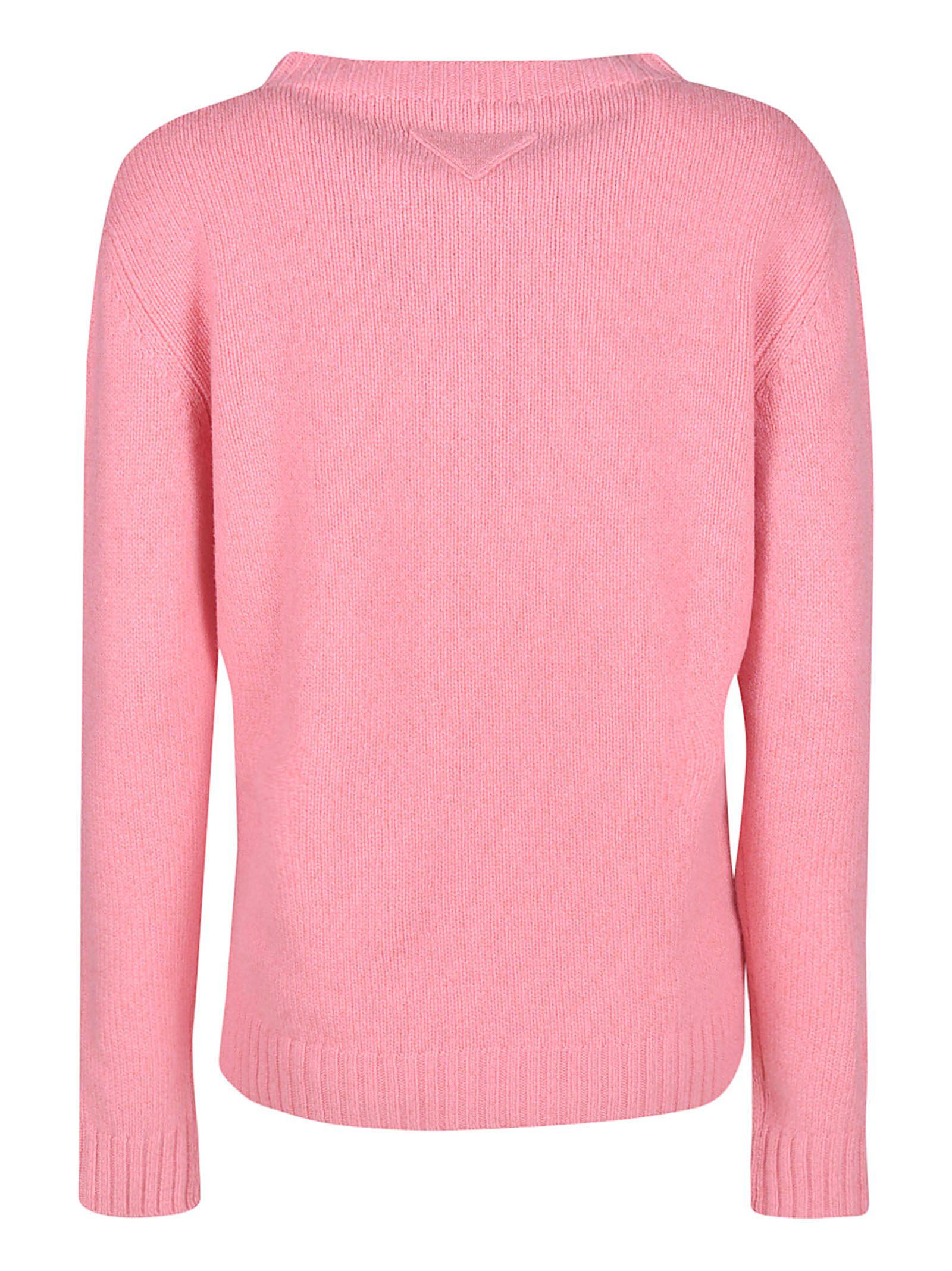 Prada Wool Sweater in Pink - Lyst
