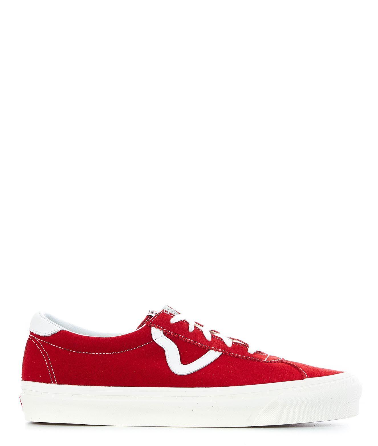 all red suede vans