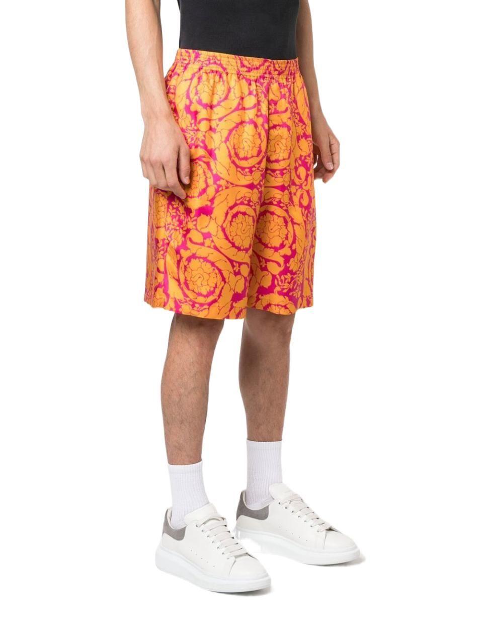 orange versace shorts