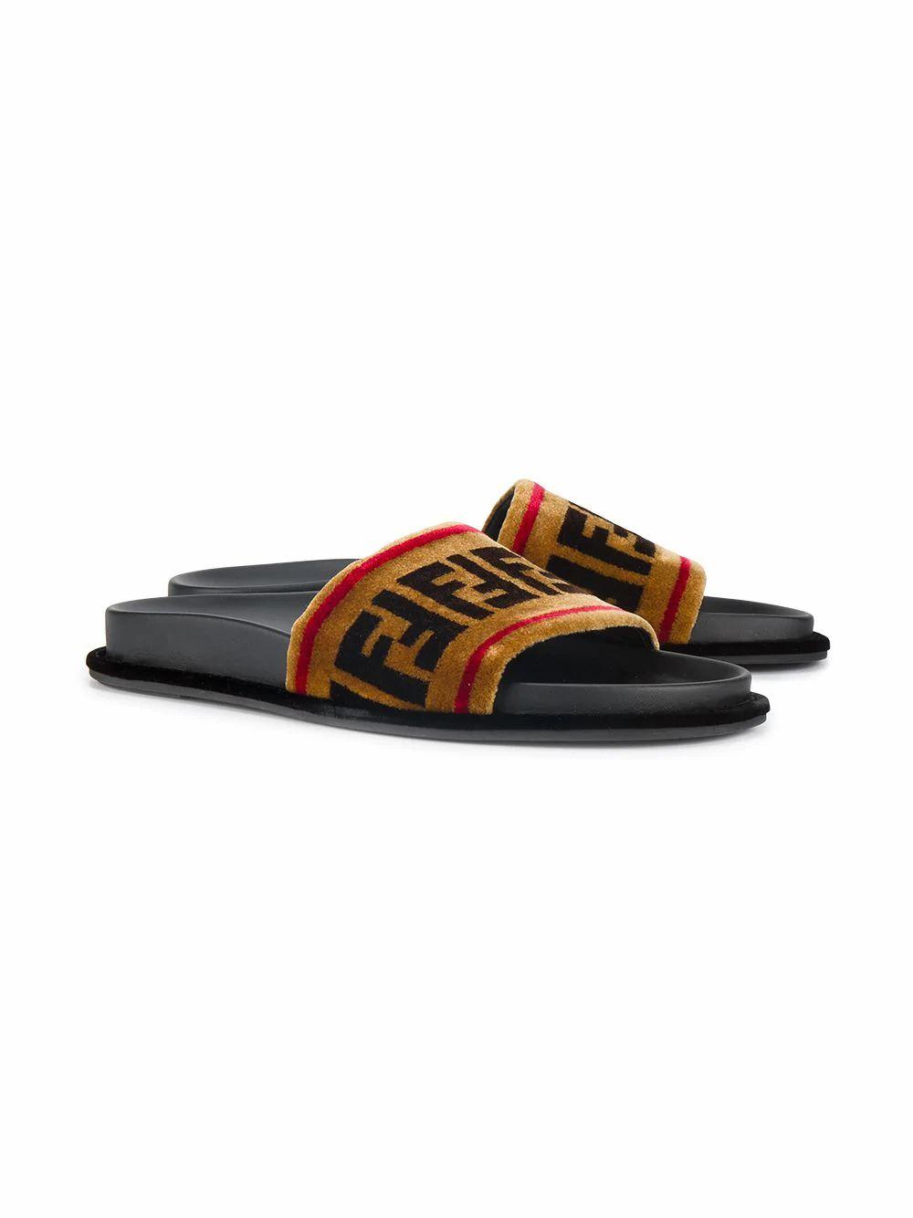 fendi slides light brown