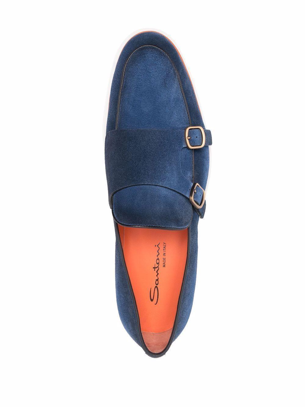 Santoni Suede Buckled Loafers in Blue for Men - Save 40% | Lyst