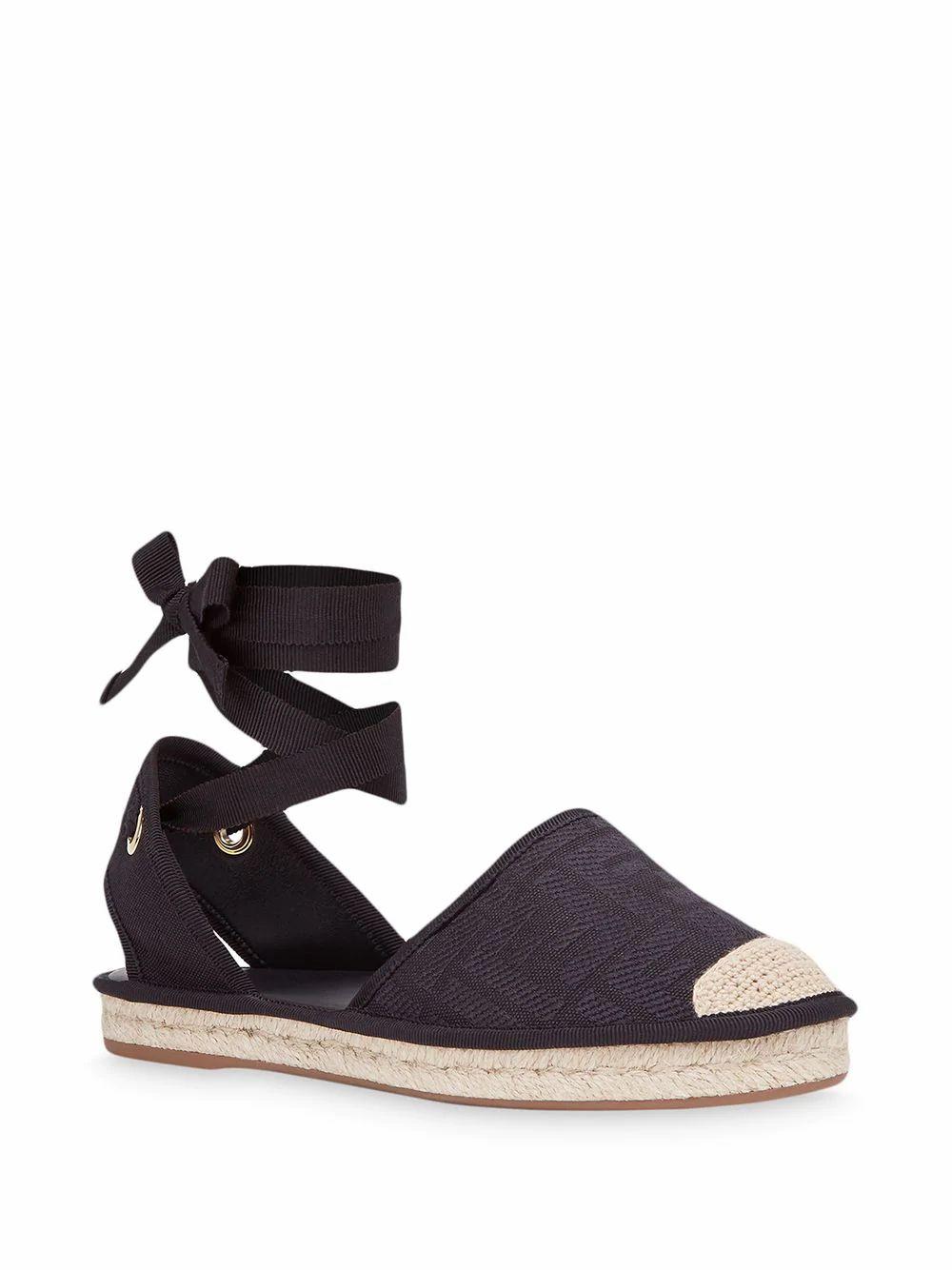 Fendi Cotton Espadrilles in Black Lyst