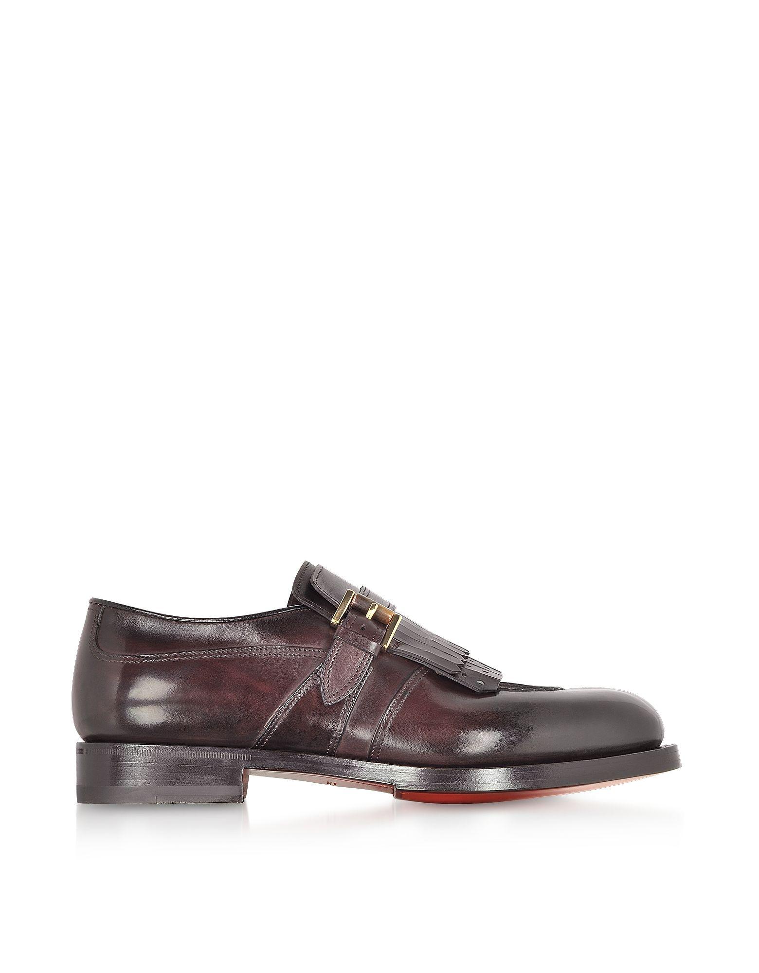 burgundy monk shoes