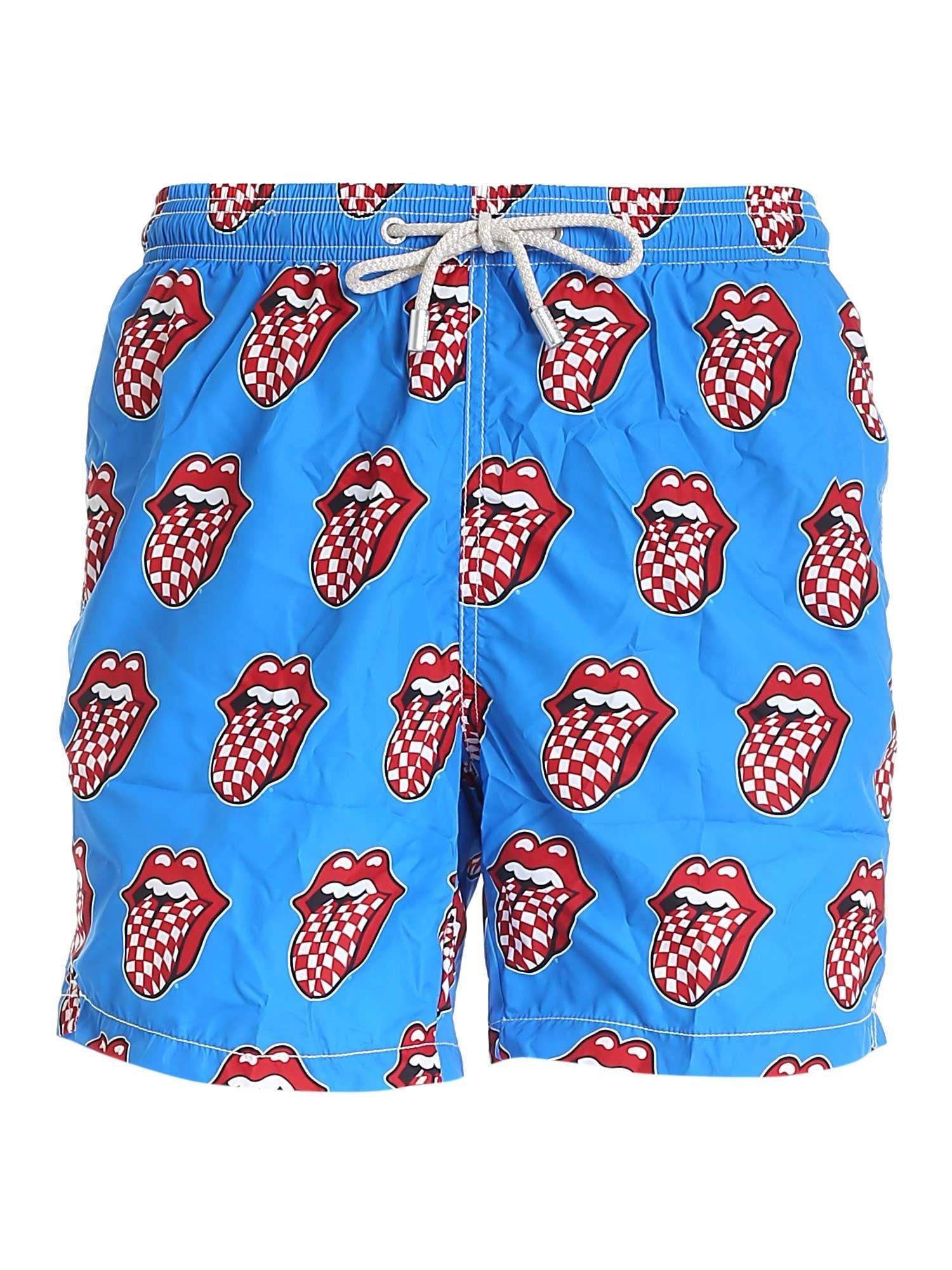 Mc2 Saint Barth Synthetic Rolling Stones Print Swim Shorts in Light Blue  (Blue) for Men | Lyst