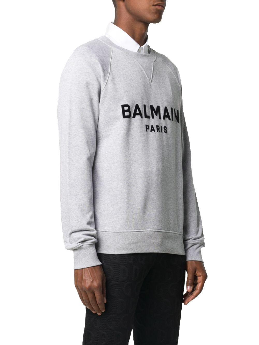 Balmain Cotton Sweatshirt in Grey (Gray) for Men - Lyst