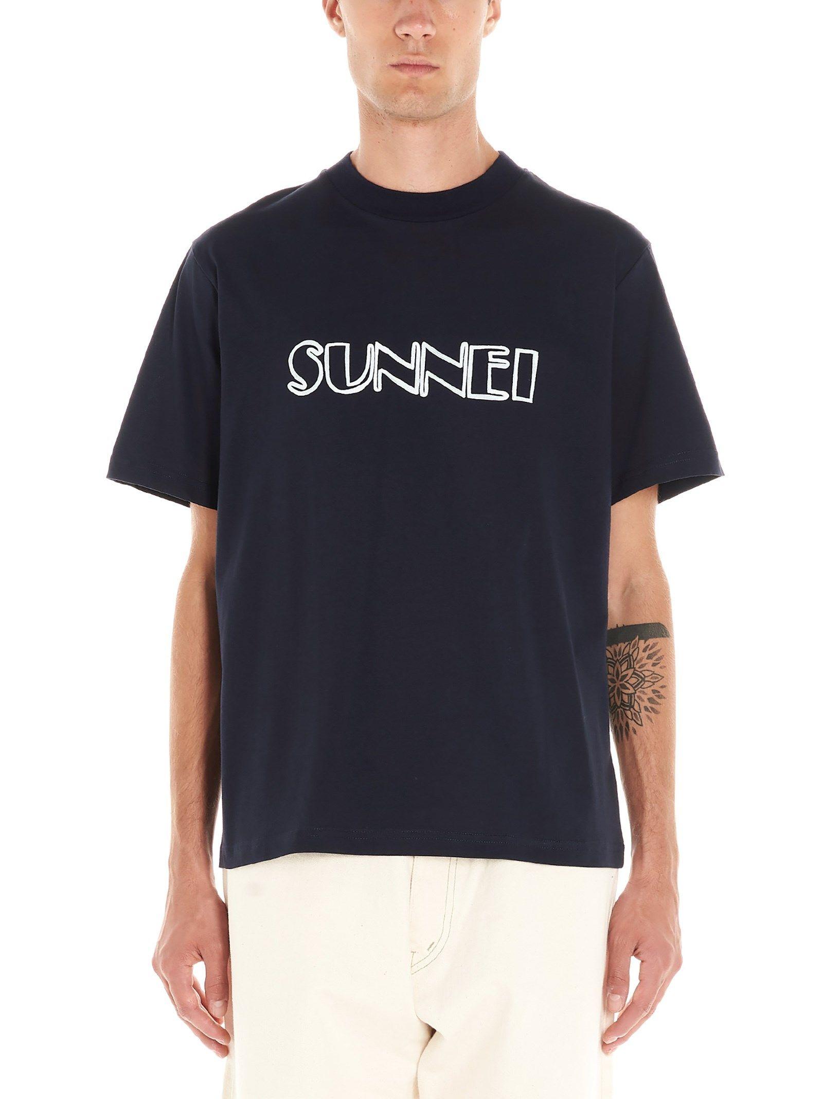 Sunnei Cotton Marker Logo T-shirt in Blue for Men - Save 39% - Lyst