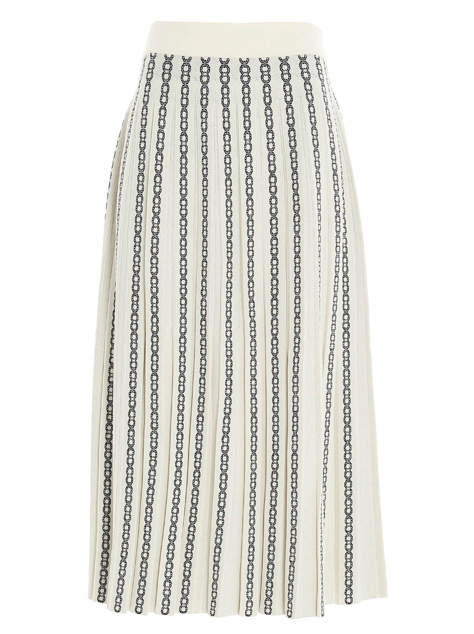 tory burch white viscose skirt
