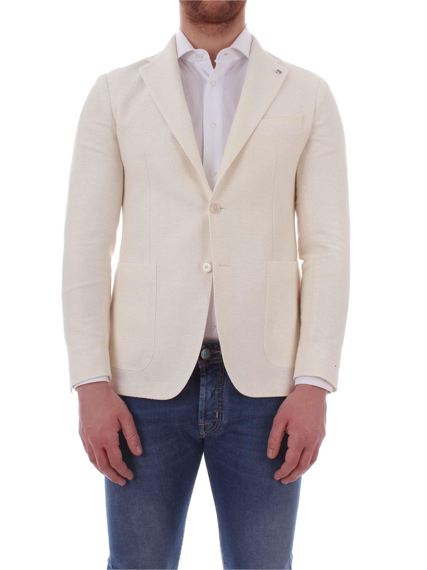 Tagliatore White Cotton Blazer in White for Men Lyst