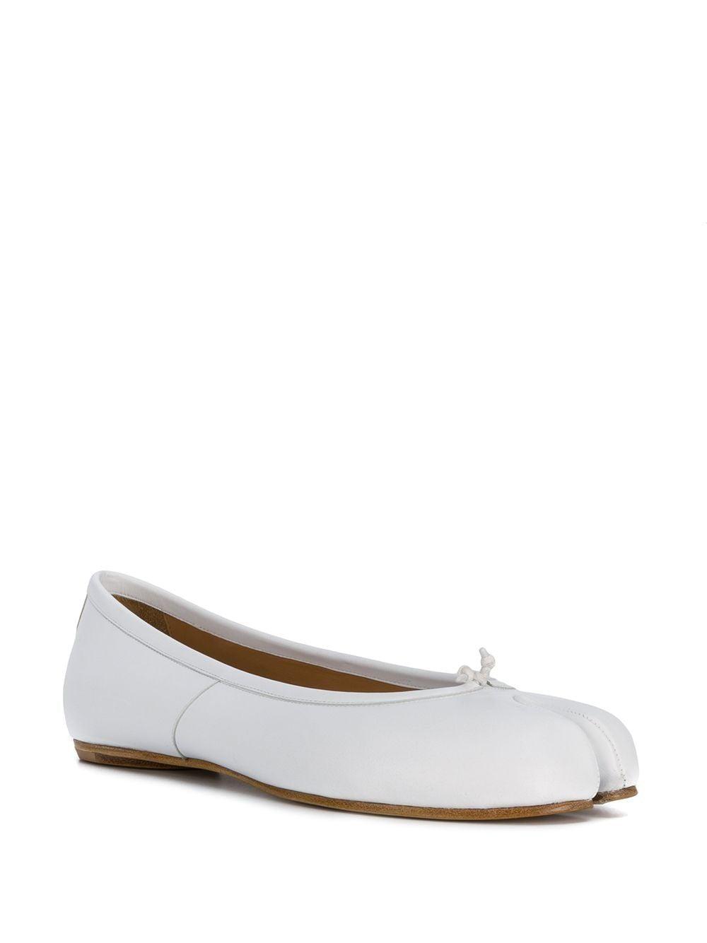 white ballet flat shoes