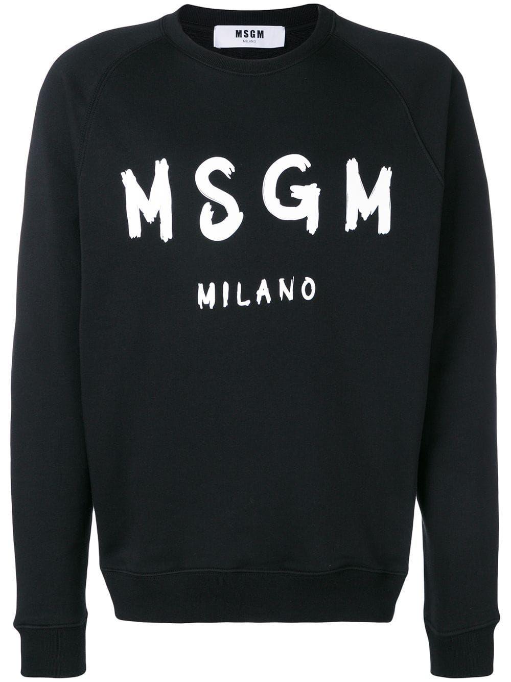 MSGM Black Cotton Sweatshirt for Men - Save 3% - Lyst