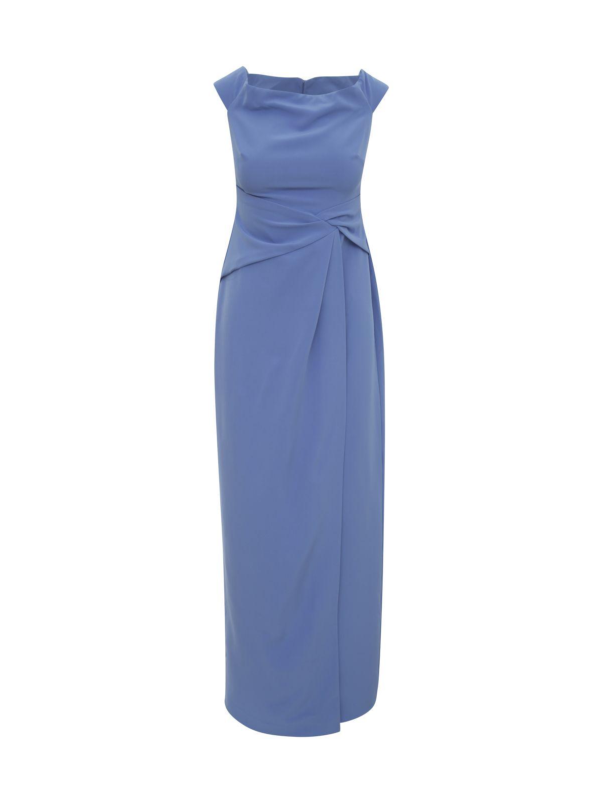 Lauren by Ralph Lauren Twist-detail Maxi Dress in Blue | Lyst
