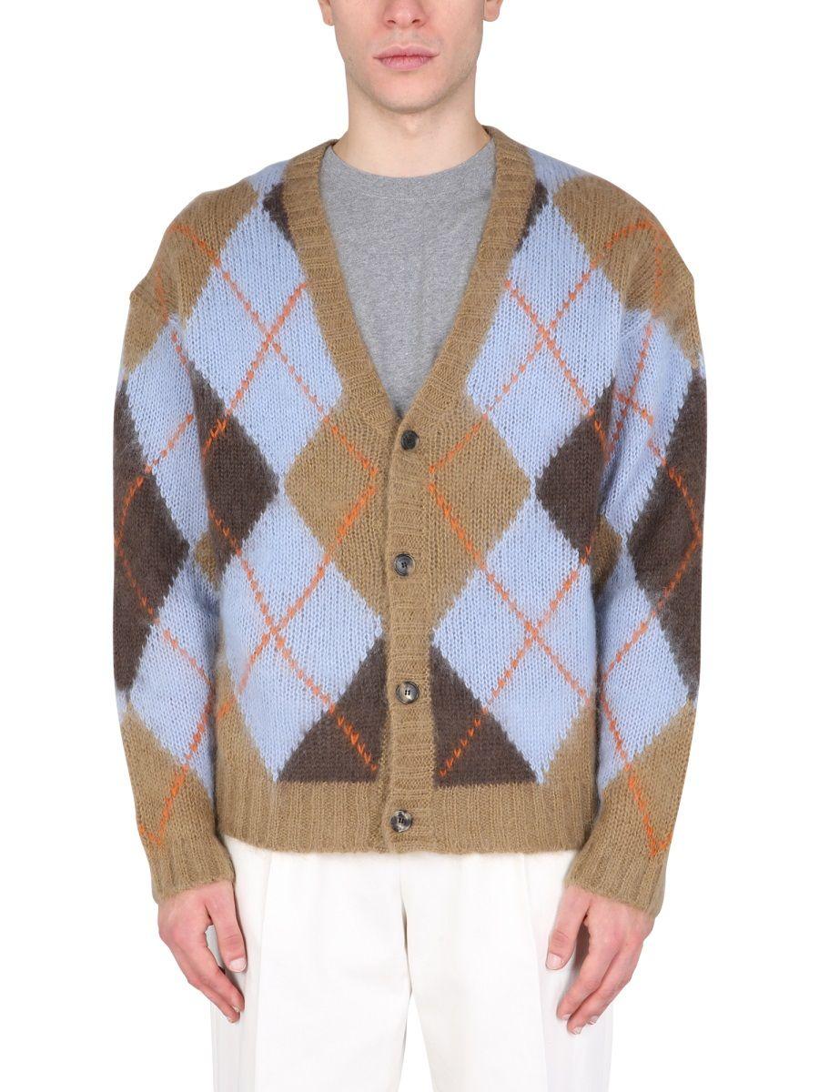 argyle cardigan mens