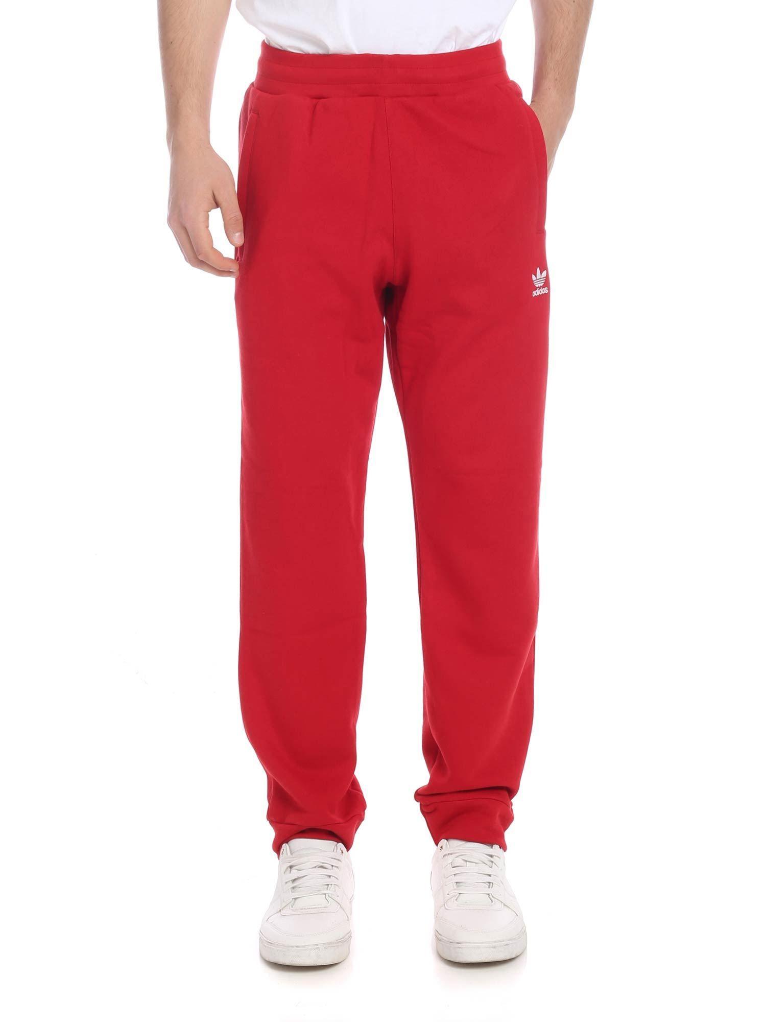 red cotton joggers