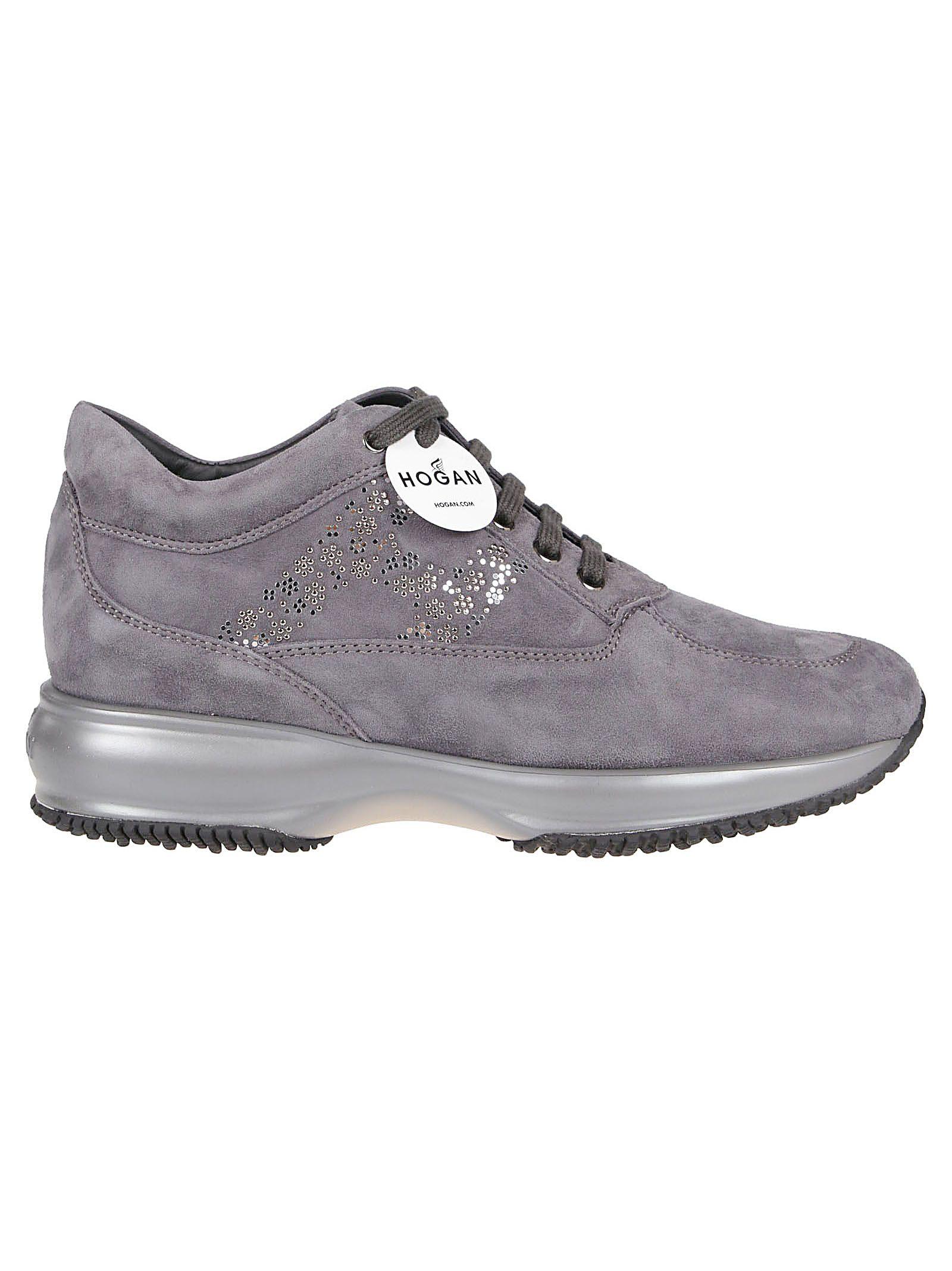 Hogan Grey Leather Sneakers in Gray - Lyst
