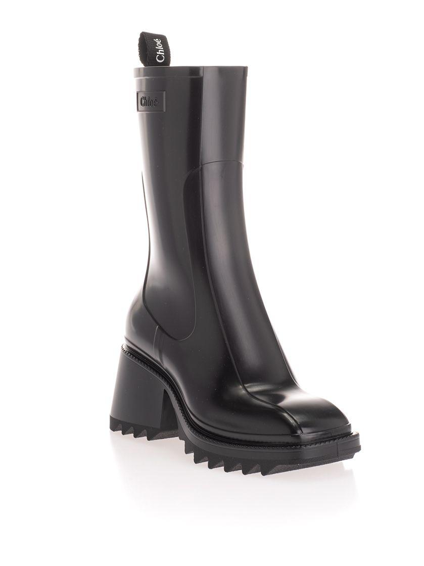 Chloé Betty Rubber Rain Boot in Black | Lyst
