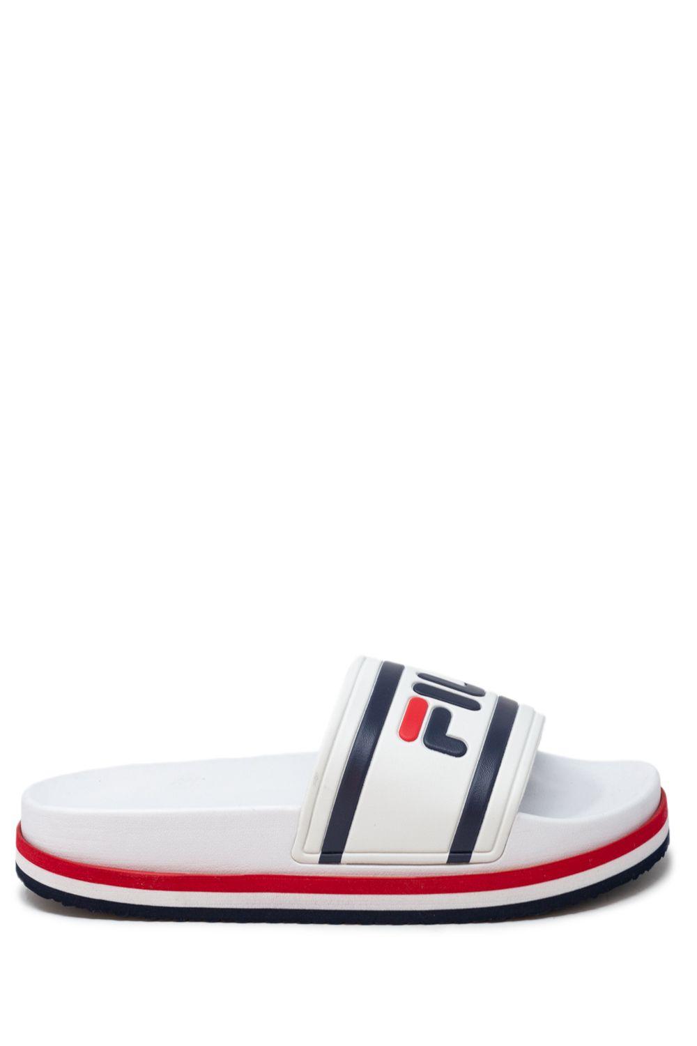 white fila sandals