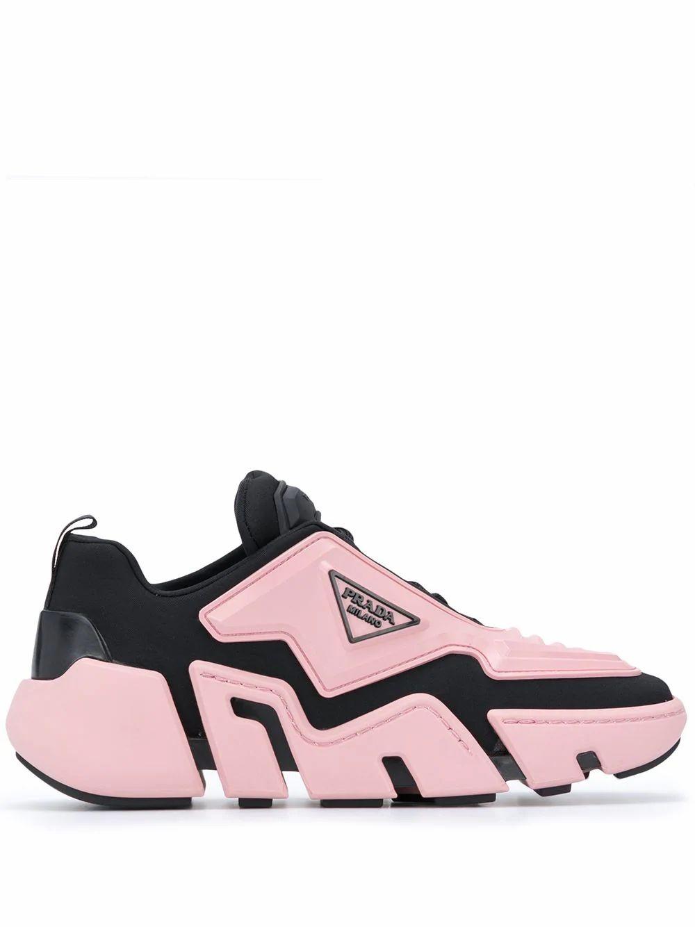 pink and black prada sneakers