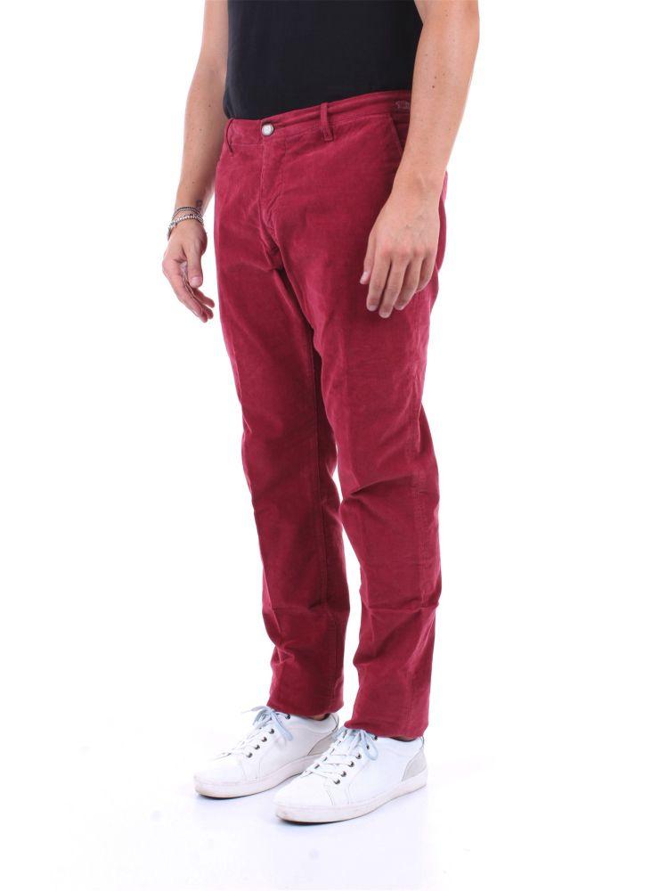 red cotton pants